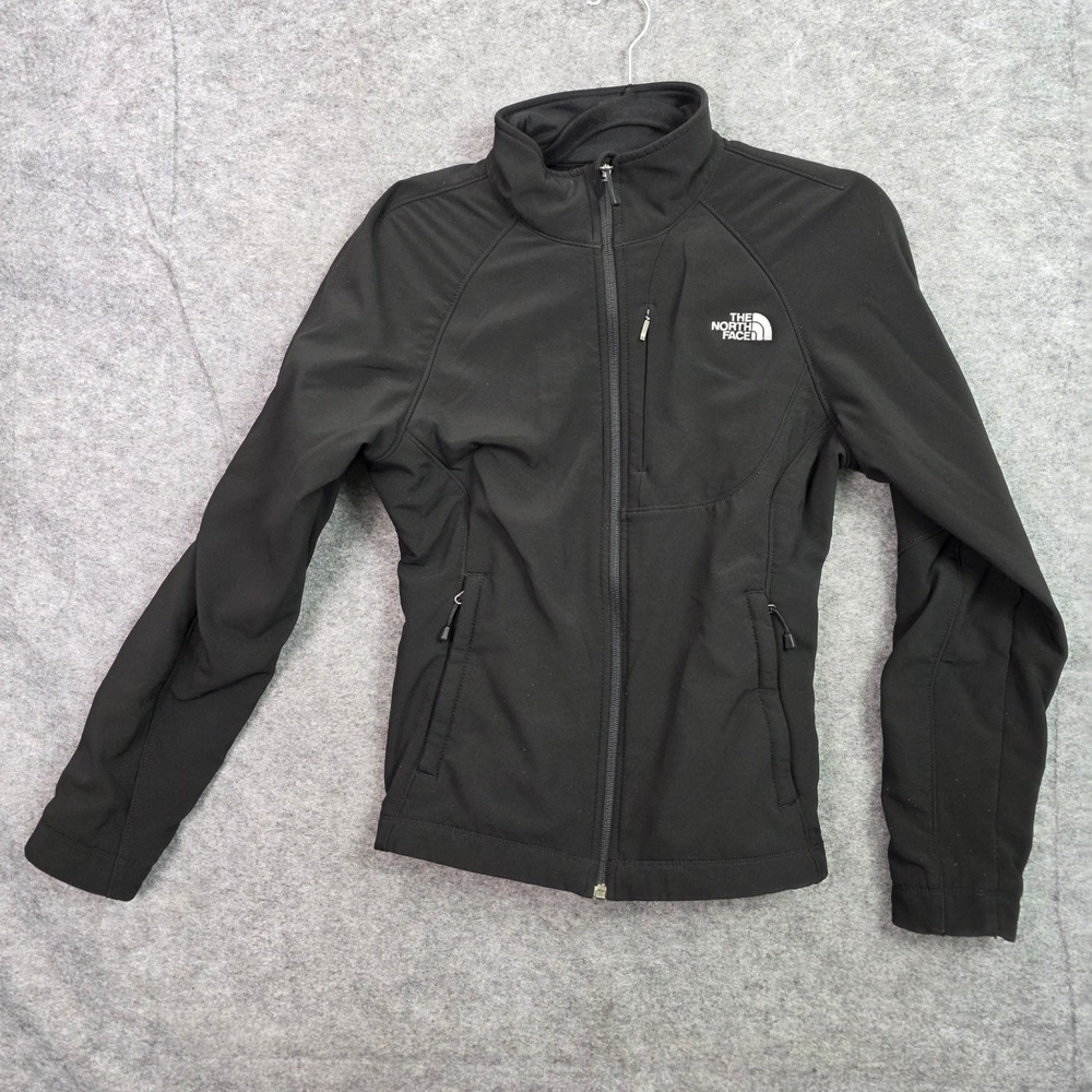 The North Face Apex Bionic Softshell Jacket Womens Small Black Full Zip AMVX
